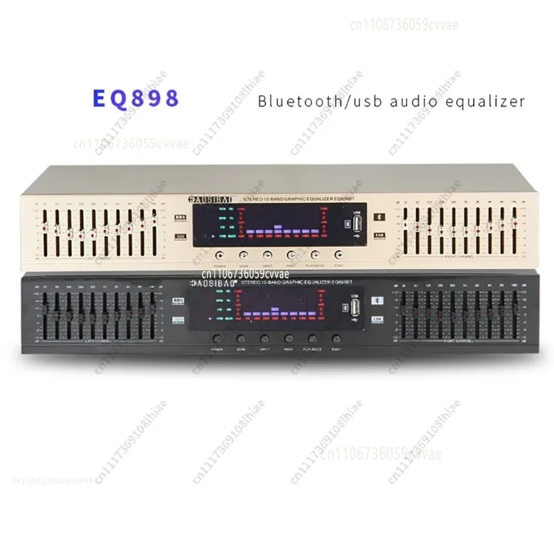 EQ-898BT HIFI Digital HD Stereo Preamplifier Equalizer Built-In USB Bluetooth Home Stage Equalizer Dual 10 Segments 220V