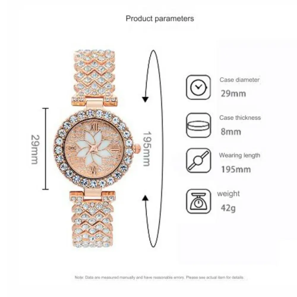 Модные часы с браслетом из гипсофилы, блестящие женские часы из розового золота, кварцевые часы из сплава