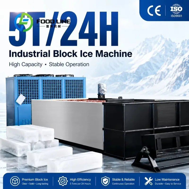 Customized industrial-grade ice maker with a daily output of 5 tons; large-scale ice maker