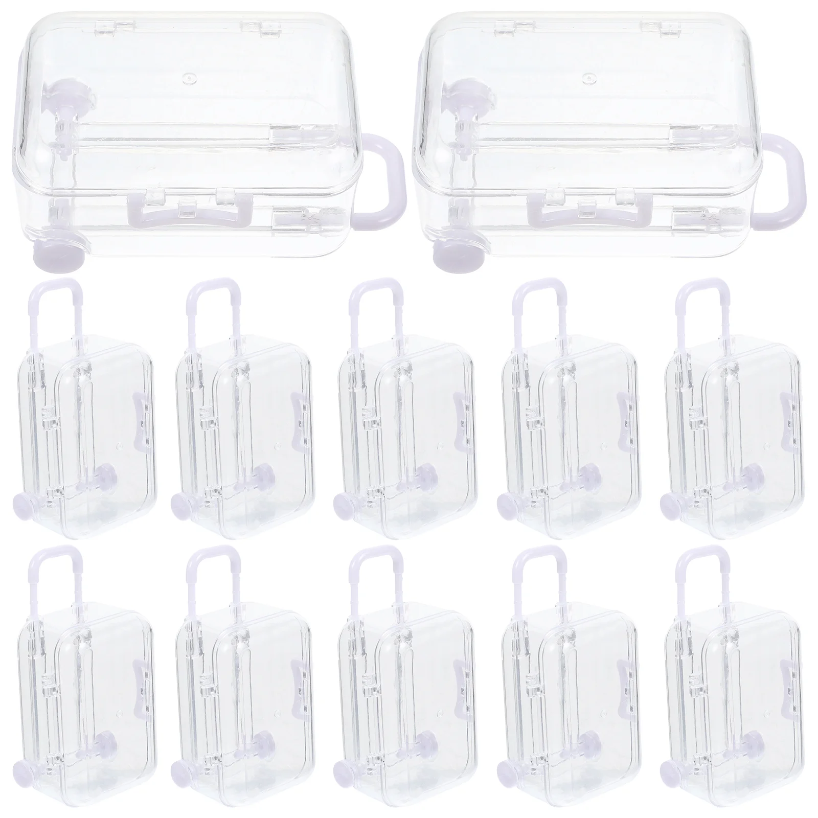 

12 Pcs Trolley Case Wedding Candies Box Mini Luggage Pastry Boxes Party Favor The Macaroon Decor Organizer Dessert