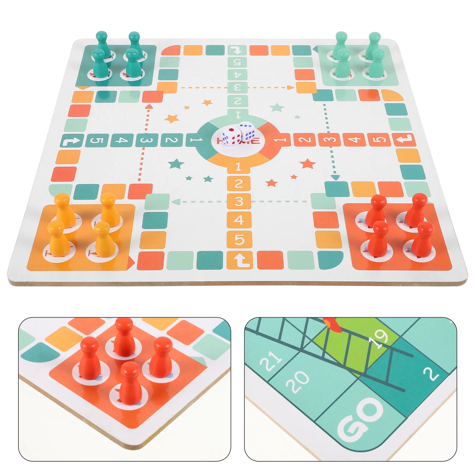 

1Set Wooden Chess Board Game 2-in-1 Flying Chess Ladder and Snakes Adventure Fun Interactive Board Game for