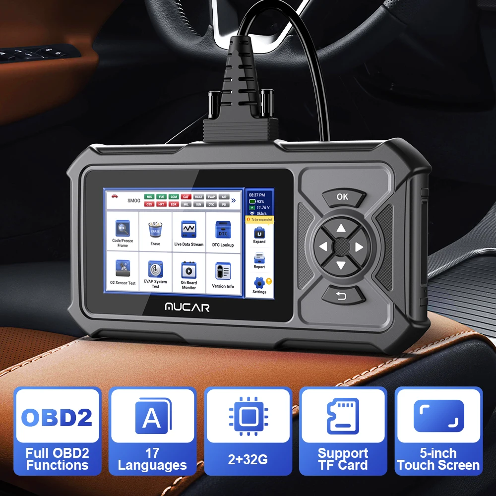 MUCAR CDE900 Pro obd2 Car Diagnostic Tool Brake Airbag Transmission Engine System Diagnosis obd2 Scanner 32GB for Auto