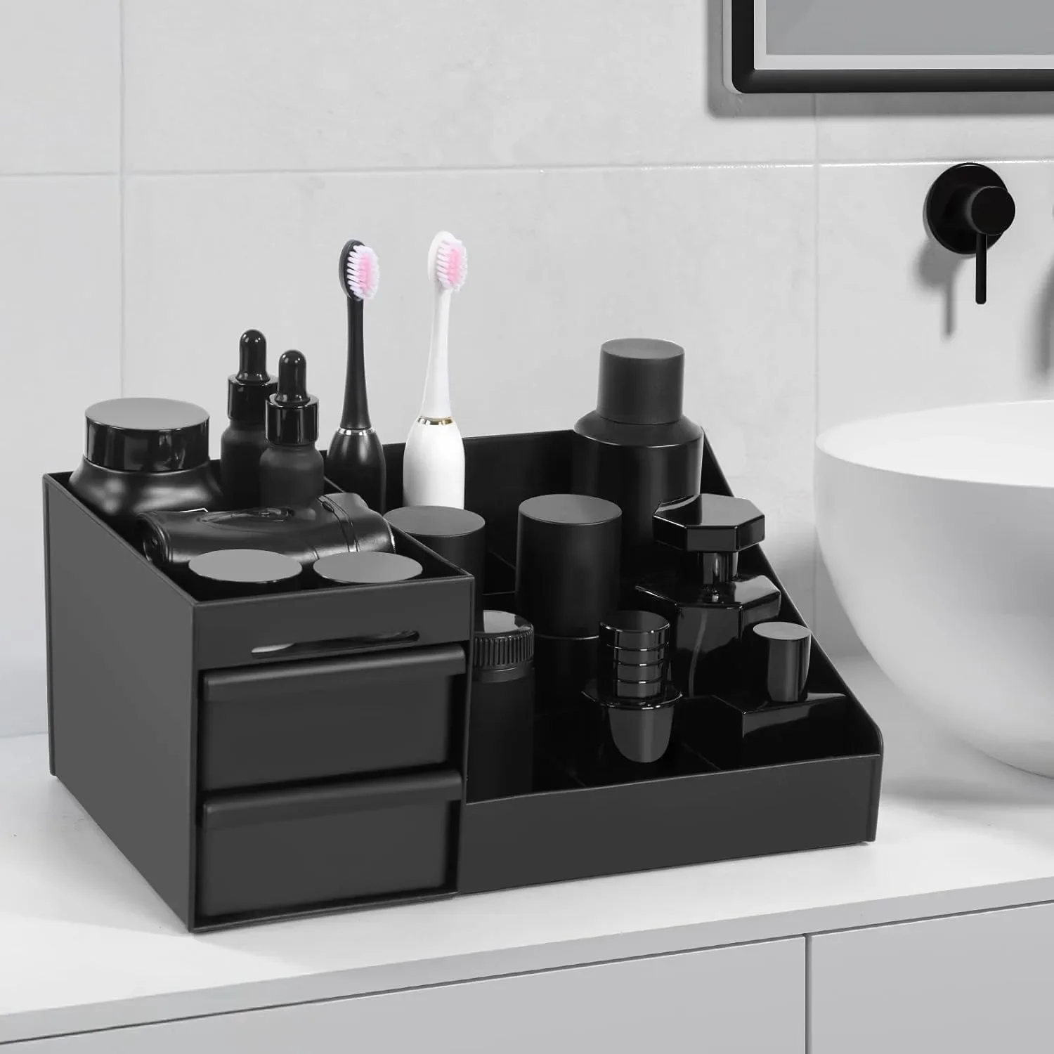 

Cologne Organizer For Men, Cologne Holder For Dresser, Perfume Stand, Bathroom Countertop Organizer With Drawers Counter Storage
