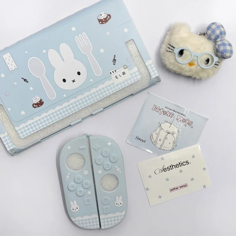 Anime Miffy Soft Grip Protective Case for Switch OLED Switch2 NS2 Lite Cutlery Rabbit Design Console Cover Handheld Gaming Shell