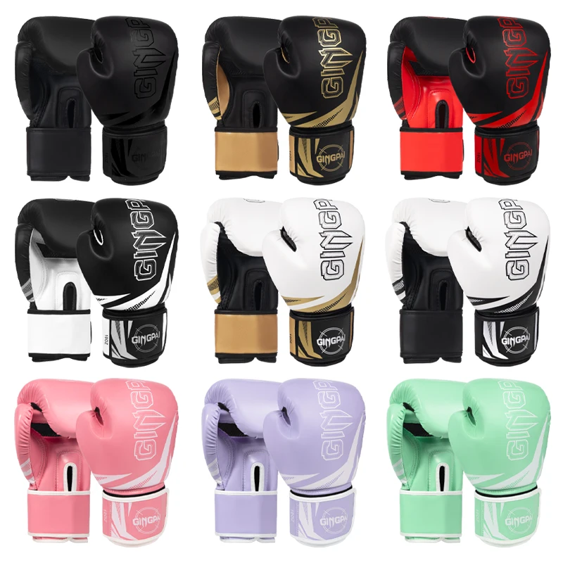 Gants De combat De haute qualité 6 8 10 12 14 16oz gants De Kick Boxing professionnels karaté Muay Thai Guantes MMA Sanda entraînement De Boxeo