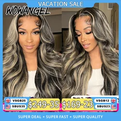 Wow Angel 250% Pre Cut 5x5 HD Lace Closure Wigs Body Wave Highlight Honey Blonde Glueless Wigs Ready To Wear Human Hair Wigs