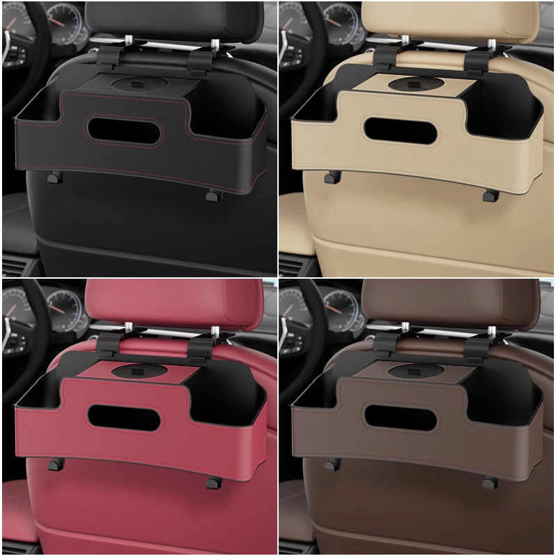 New Multifunctional Car Organizer Box Seat Back Cup Holder Tissue Storage Box With hook Auto Backseat Phone Bracket Car Interior