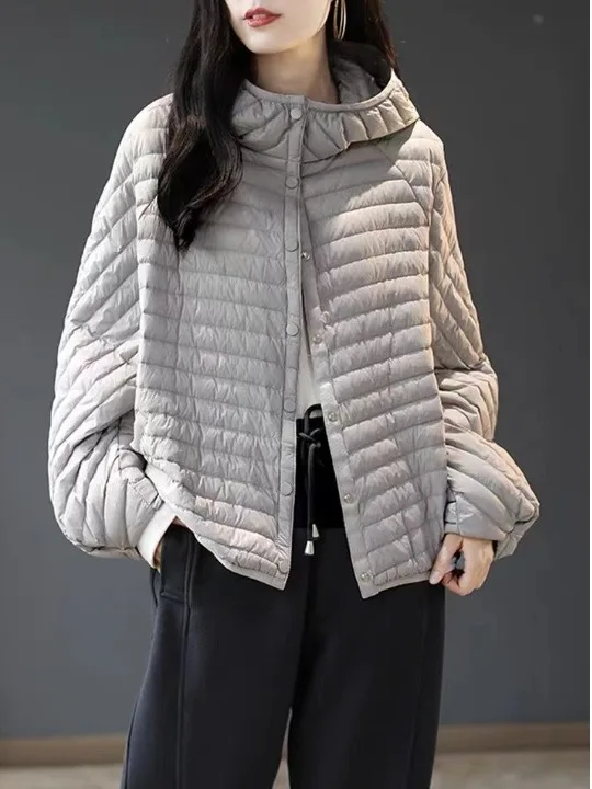 Lightweight Cotton Jacket Women's Winter Coat Short Loose Style Versatile Korean Version Thickened Long Sleeve Warm Coat
