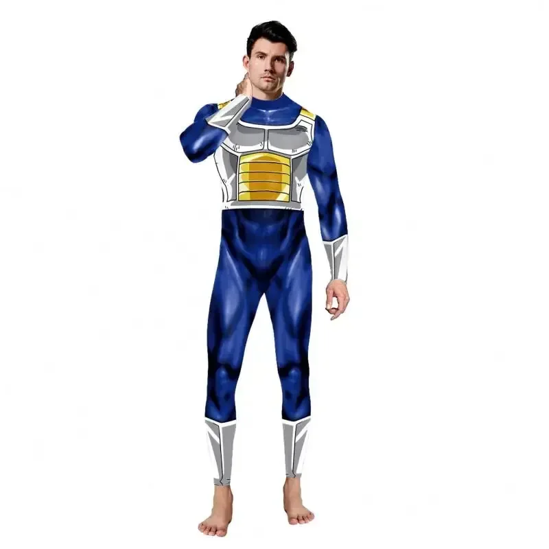 Anime Printing Fancy Outfit Long Sleeve Cosplay Adult Costume Catsuits Muscle Mens Bodysuit Tight Zentai Jumpsuit # 1 # W.