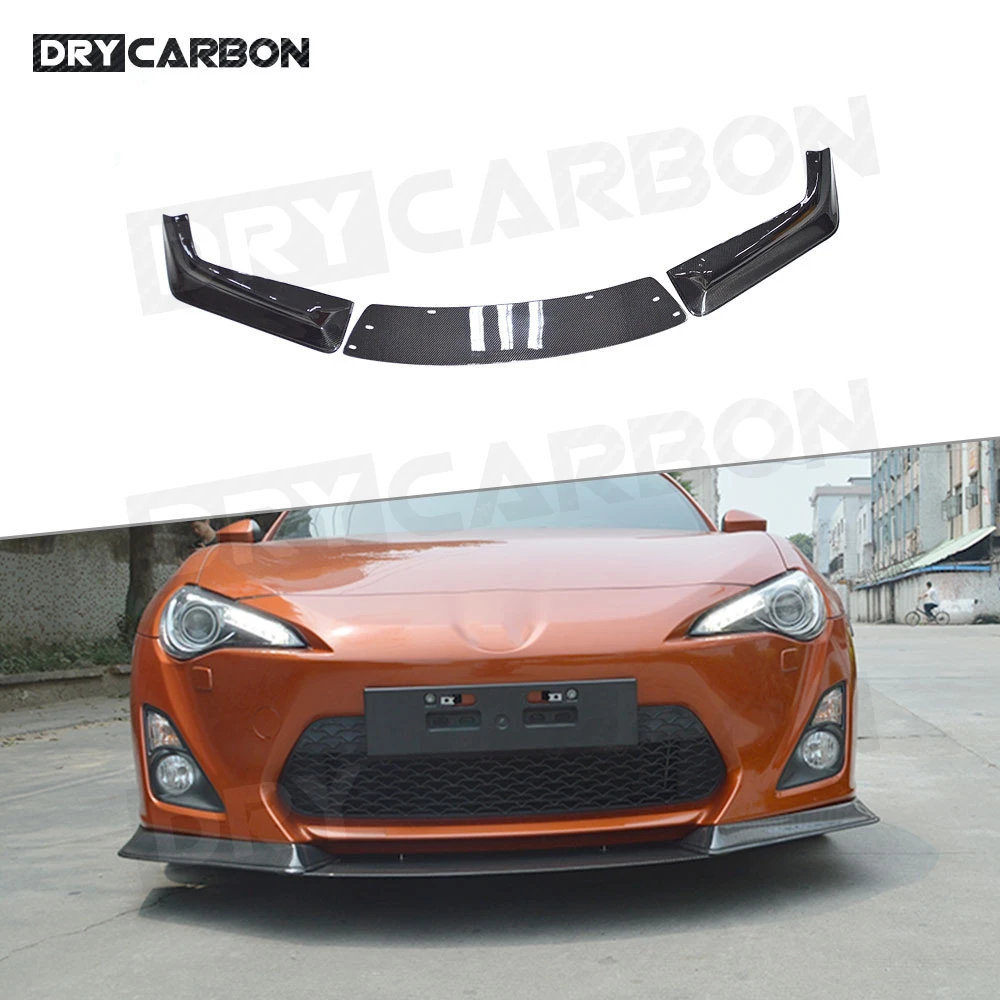 

3PCS For Subaru BRZ High Quality Carbon Fiber Car Front Lip Bumper Spoiler Wings for Toyota GT 86 2014-2016 J Style