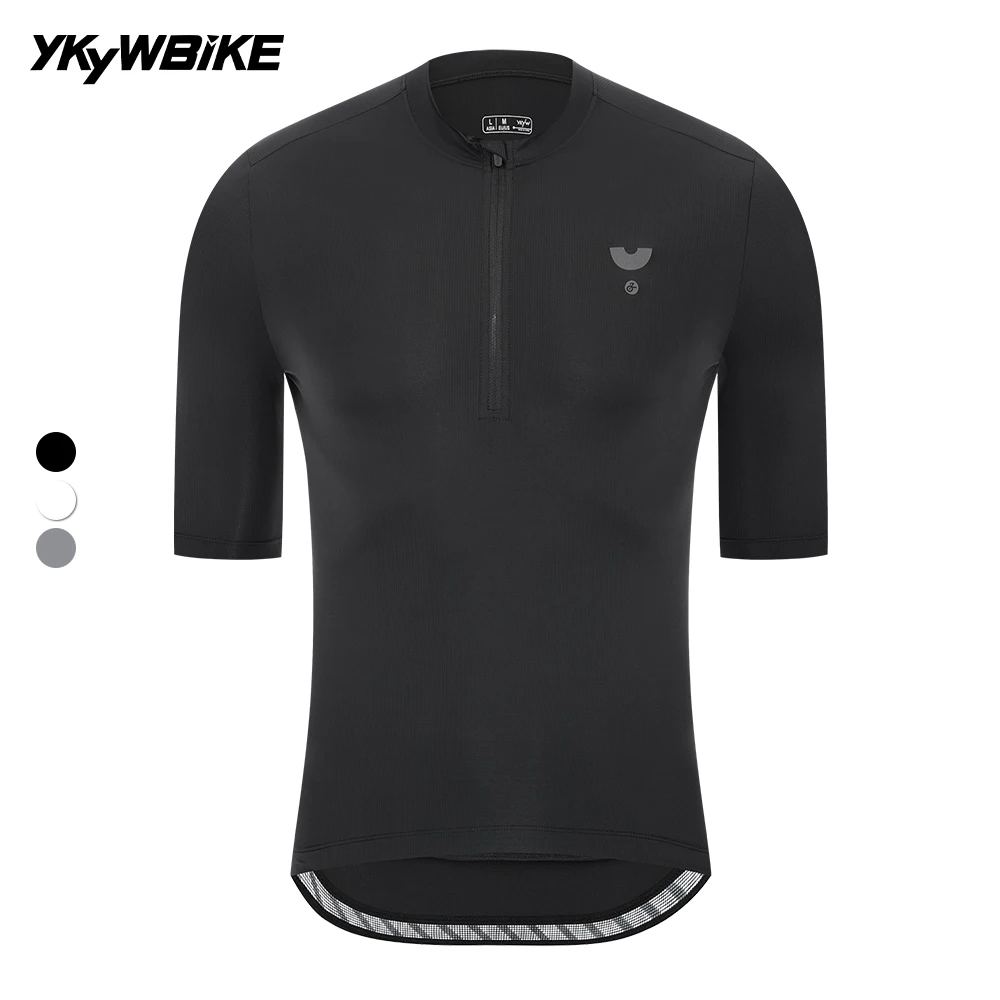 

YKYWBIKE 2025 Casual Cycling Tee Men Bicycle Jersey Soft Breathable Road Bike MTB Maillot Summer Short Sleeve Half-Zip Shirt