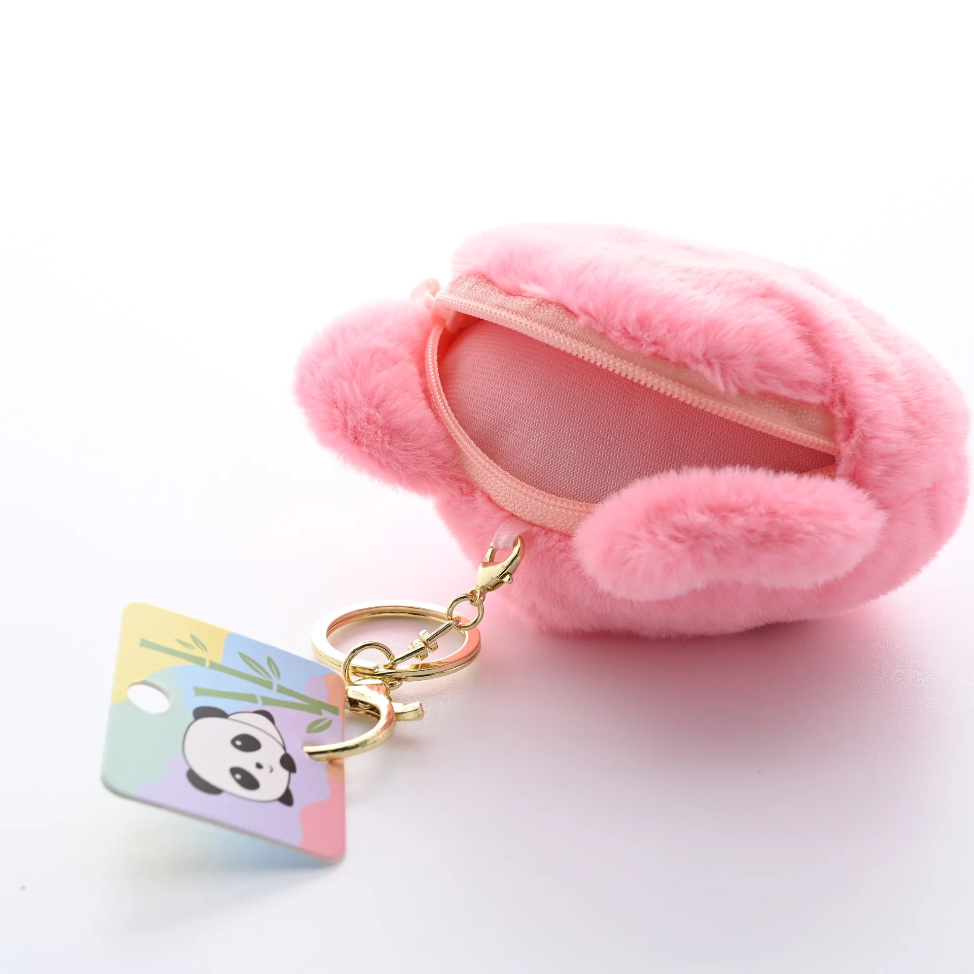 new Cute Dot Cat Wallet Cat Plush Cartoon Keychain Pendant Backpack Hanger Earphone Bag Coin Bag pink gift