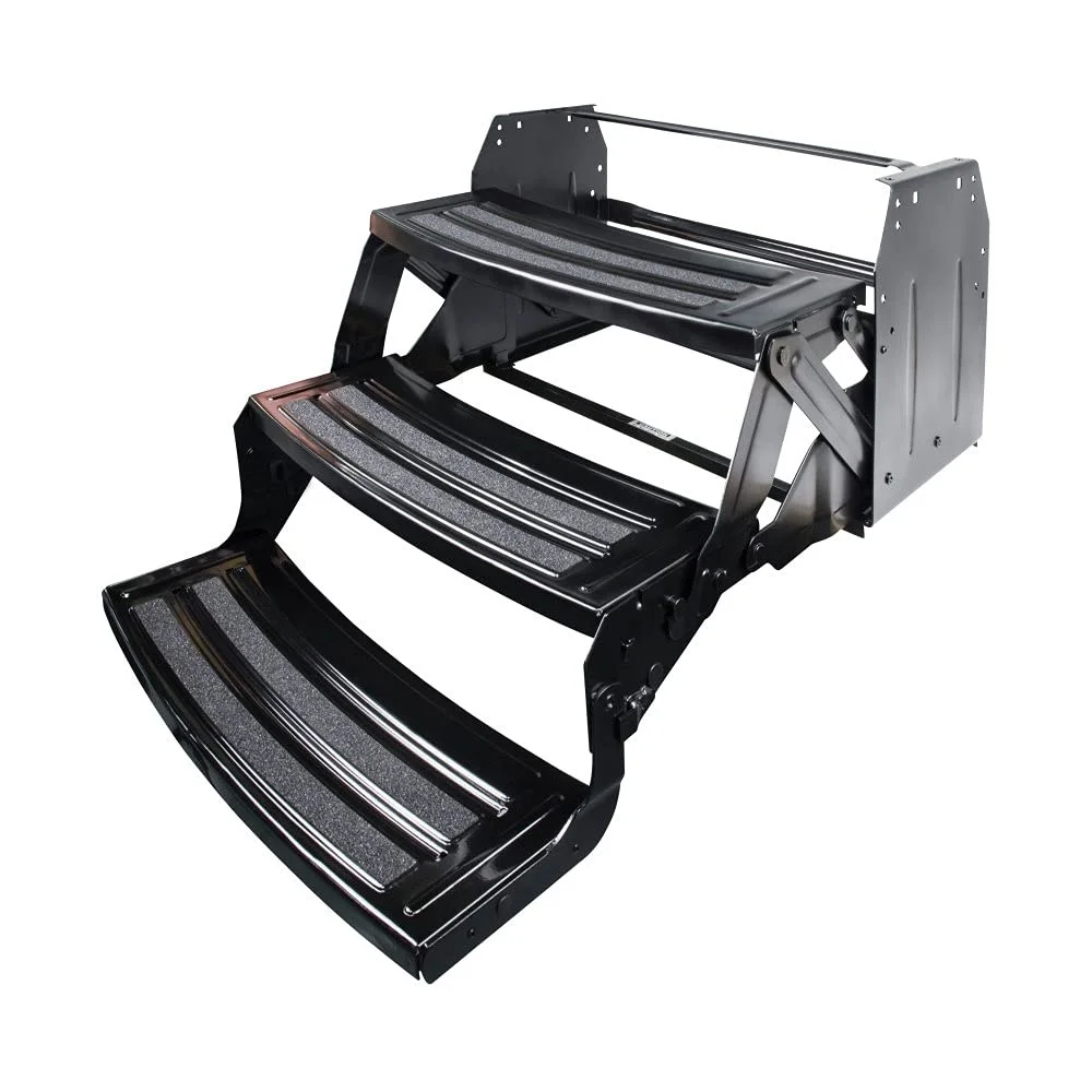 432687 24' Radius Corner Manual Step Triple 7' Rise Black