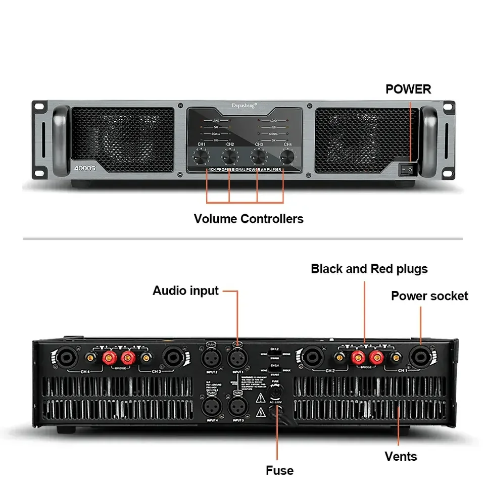 プロフェッショナルハイパワーアンプ,会議用,ホームシアター,2u,7000s,750w * 4チャンネルパワーアンプ,oem