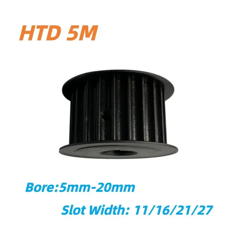 HTD 5M Timing Pulley 20 22 Teeth Black Steel Synchronous Pulley Width 11-27mm Bore 5-20mm 5M Gear Belt Wheel
