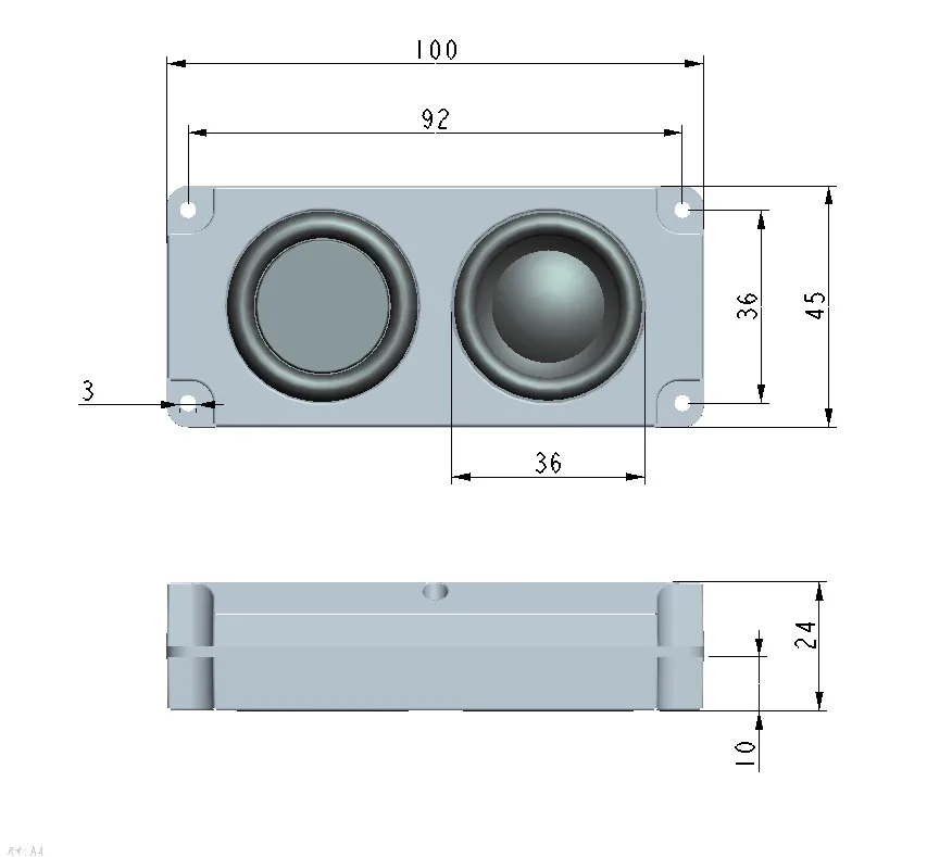 Paste Monitor External Sound 100×45×X22mm Desk Computer Sound Surround Mini USB Speaker Set DIY Desktop Speakers Set
