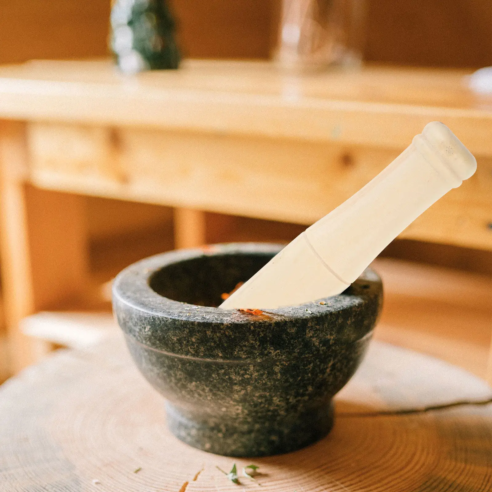 2Pcs Wood Pestle Stick Medicine Manual Grinding Rod for Chinese Medicine Kitchen Food Masher Garlic Spice Grinder