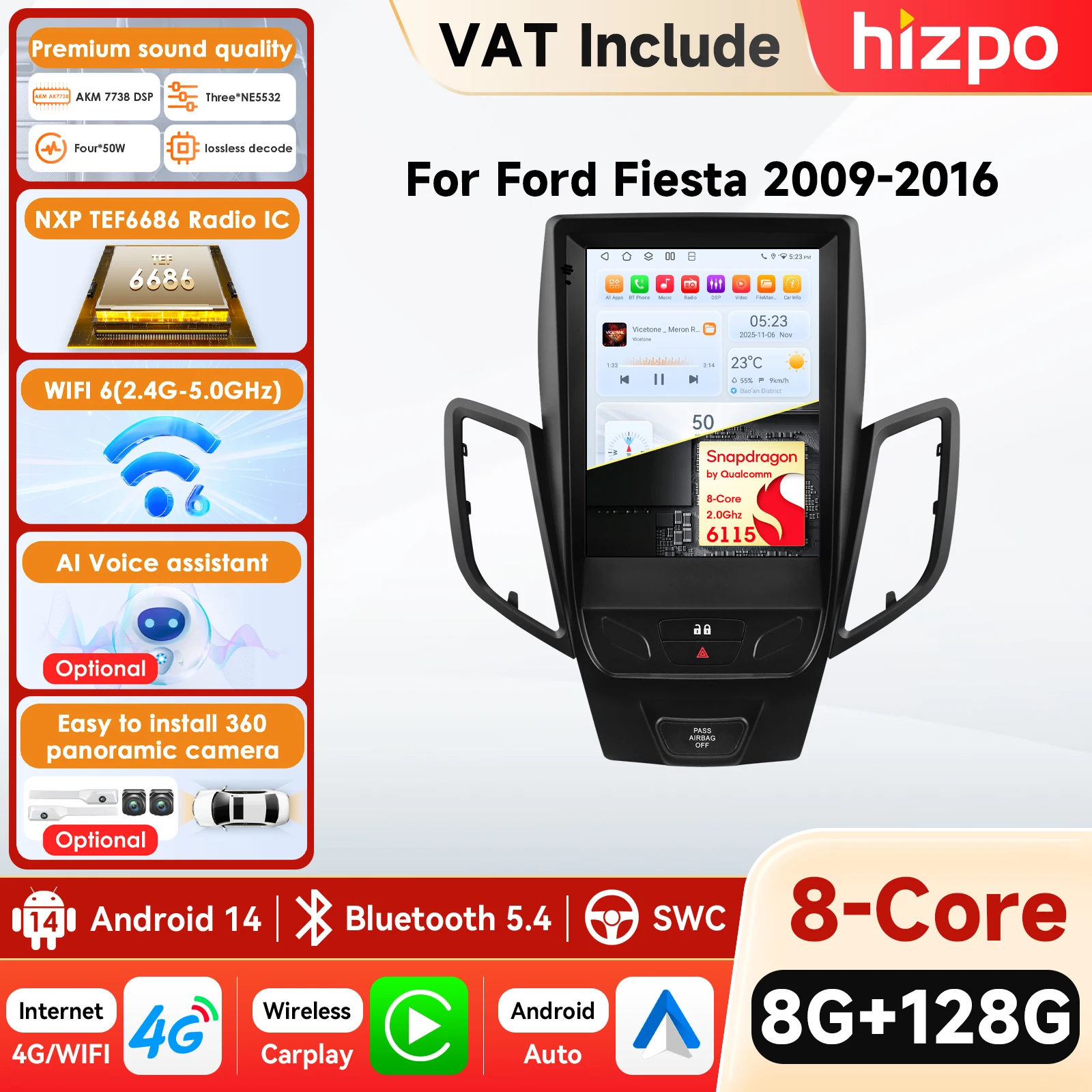 Radio de coche Hizpo 2 Din