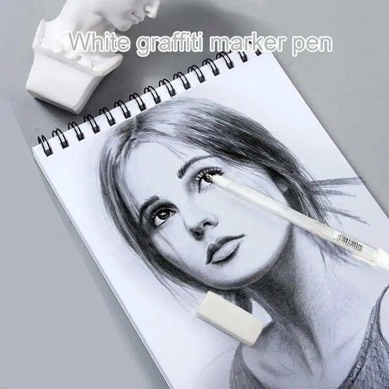 1pc Paint Marker Pens Gold Silver White Writing Pen Highlight Marker 0.8mm Fine Tip For Student Stationery Drawing Art Writing