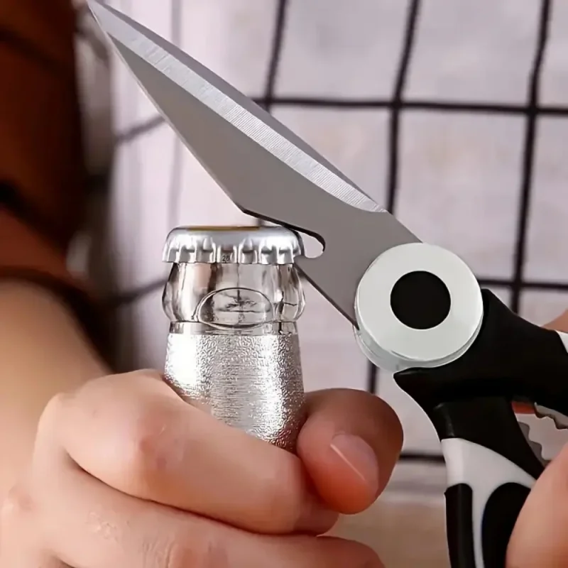1/2Pcs Heavy Duty Stainless Steel Kitchen Scissors - Multifunctional Food Scissors，Pizza and Salad Household Kitchen Scissors
