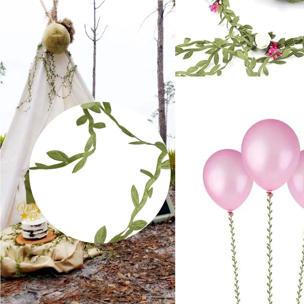 Artificial Small leaf rope Wreath Plant Vine Hotsale Home Wedding arch wreath Outdoor Garden Festival DIY Gift Stage table Decor gallery 4
