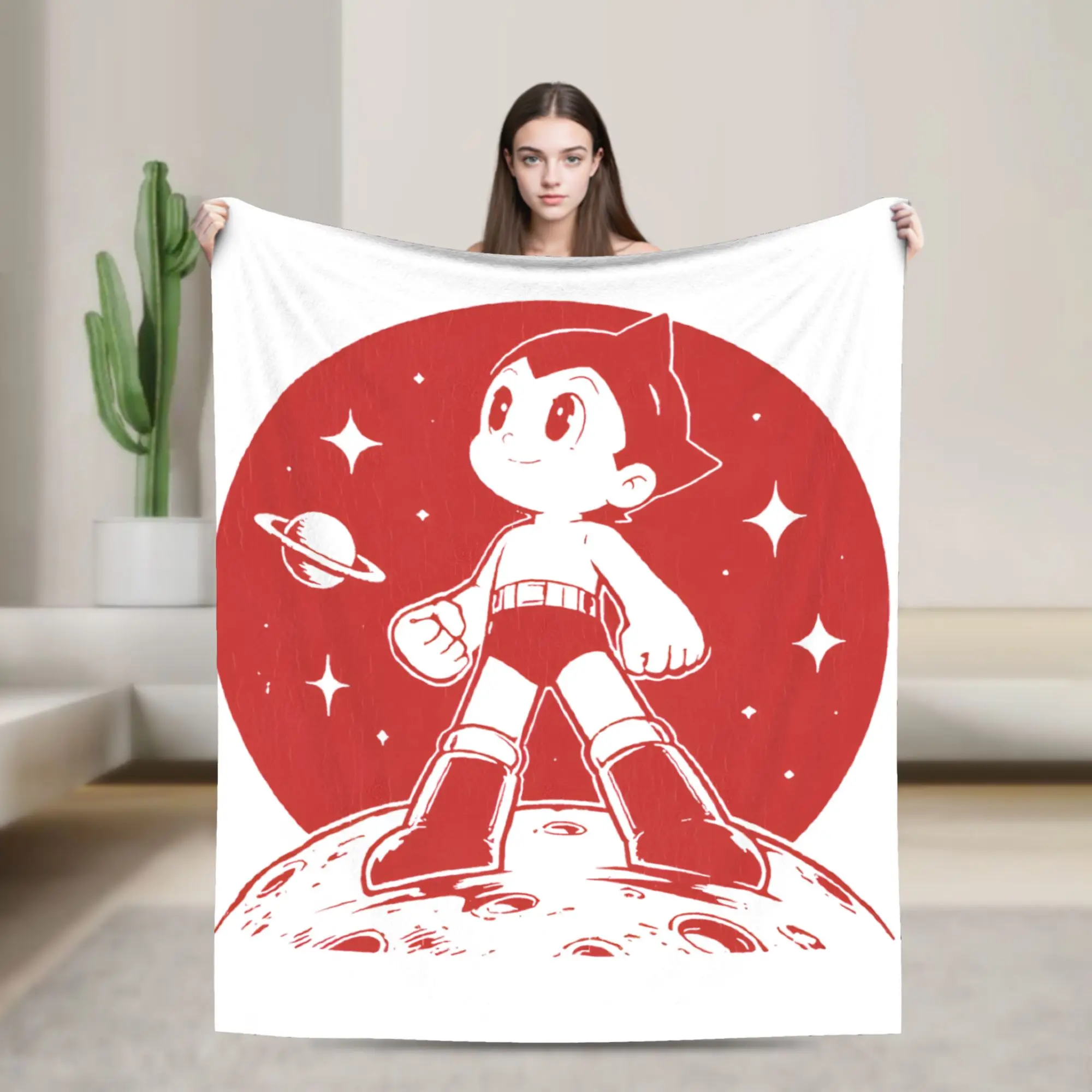 Mighty Atom Blankets Flannel Summer Air Conditioning Astroboy Astro Boy Breathable Warm Throw Blankets for Bed Couch Quilt