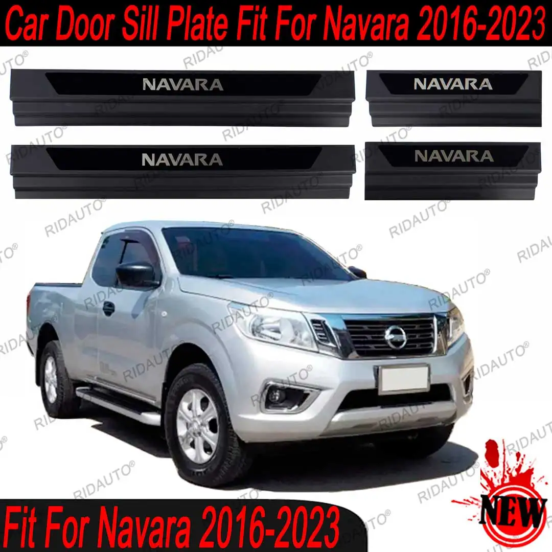 Car Pickup Threshold Strip For NISSAN NAVARA NP300 2016 - 2023 Door Sill Scuff Plate Protector Trim Pedal Sticker Accessories