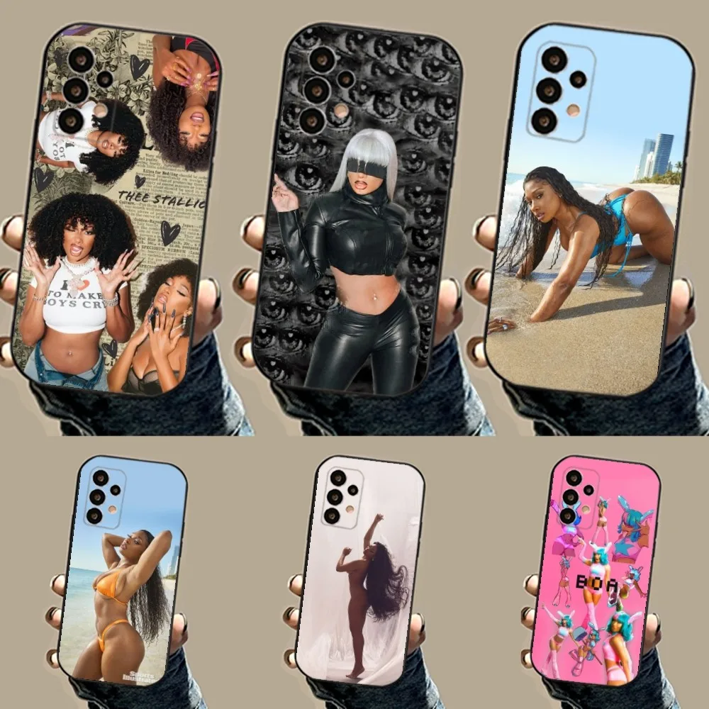 

Rapper Megan Thee Stallion Phone Case For Samsung S24,23,23,22,30,21,10,9,Note20 Ultra,Lite,Ultra,5G,Plus,FE,Black Soft Case