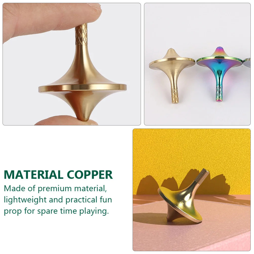 Portátil engraçado pequeno giroscópio de descompressão de cobre para crianças brinquedo interessante crianças brinquedo