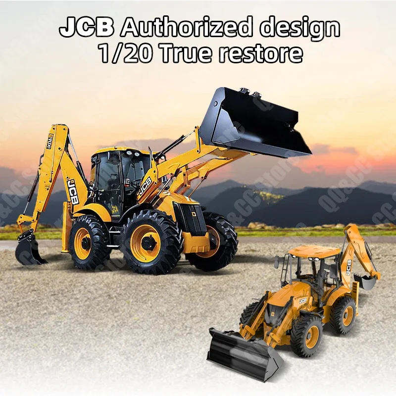 

DOUBLE E E589 RC Backhoe Loader 1:20 Excavator Remote Control Car Engineering Vehicle Truck Model Bulldozer Trailer Toy for Boy