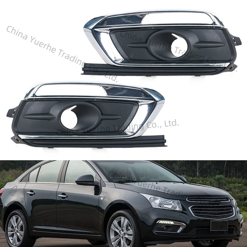 

Fog light Cover For Chevrolet Cruze Sedan 4-Door 2015 2016 Auto Accessories Fog Lamp Hood Bezel Grille with Chrome Trim frame