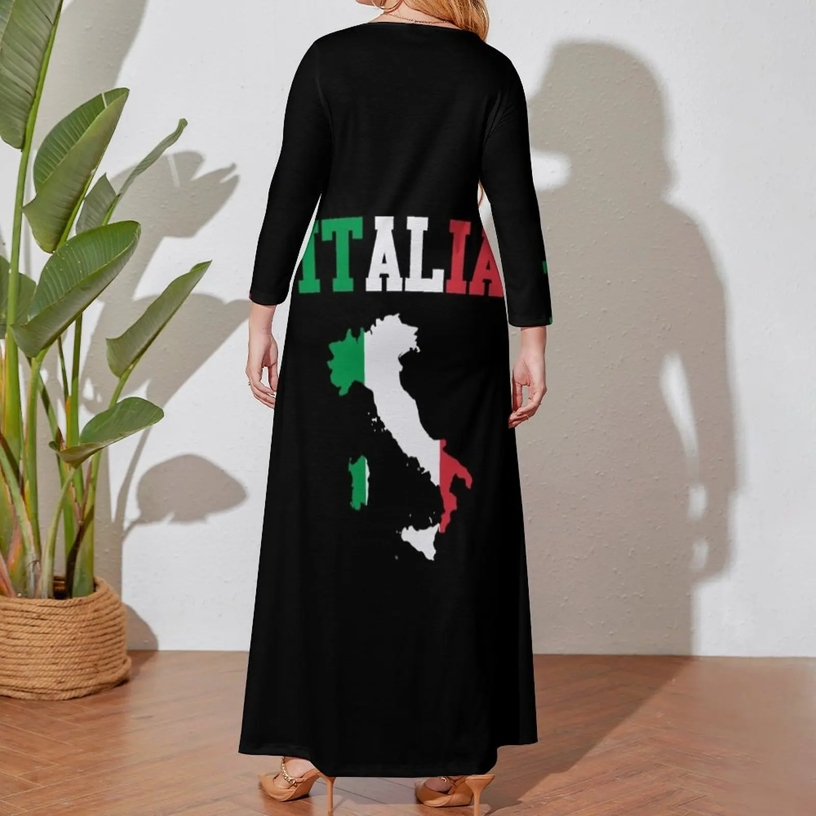 vintage Italia Flag Italy Italian Italiano Gifts Long Sleeved Dress Woman dresses evening dress woman long sleeve dresses