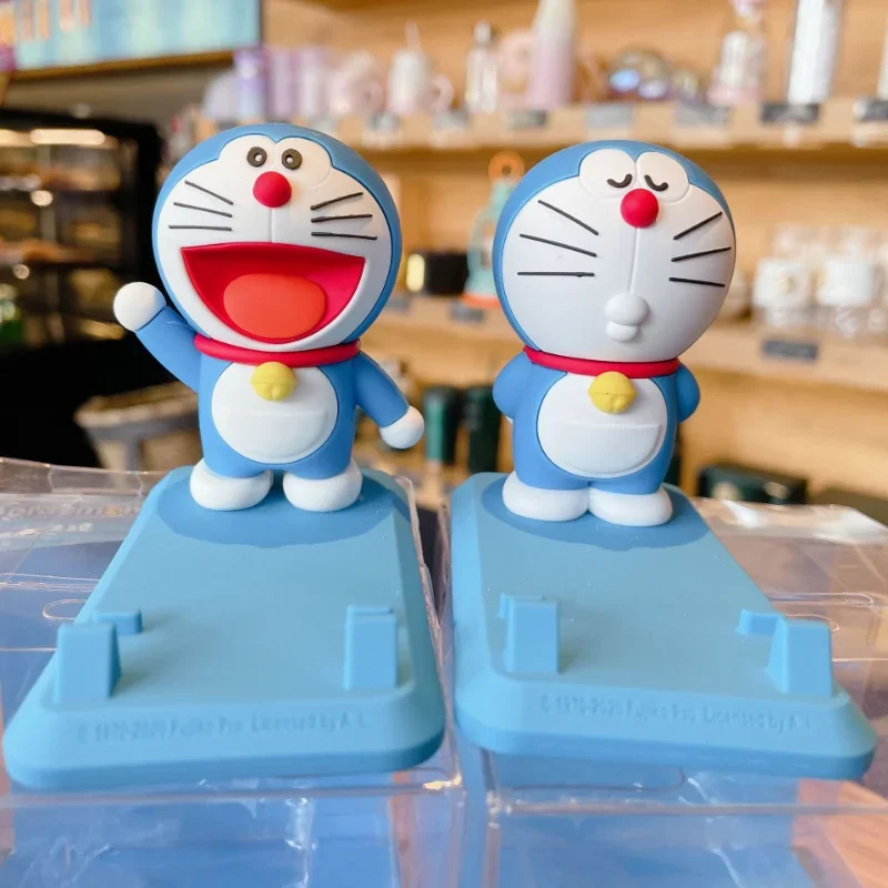 Doraemon Kawaii Mobile Phone Holder Anime Cartoon Phone Stand  Student Cosplay Model Toys Desktop Decoration Kids Birthday Gift