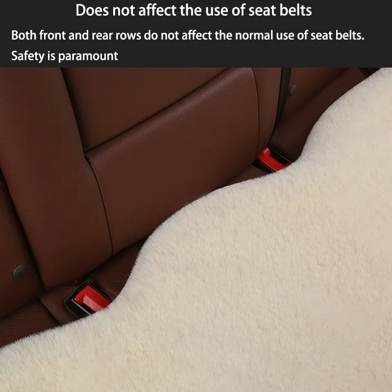 Winter Plush Rabbit Fur Car non-slip Seat Cushion Warmth Thickened Wool One Piece Square Cushion for Main Driver or Co-pilot