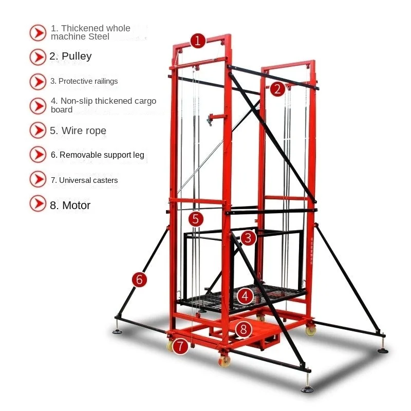 New household movable folding electric lifting scaffold decoration construction remote control hoist