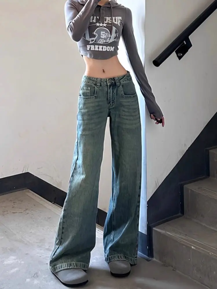 Women'S Low Rise Jeans Downtown Style Straight Leg Regular Fit Standard Cut Female Trousers Denim Ladies Fashion Comfortable