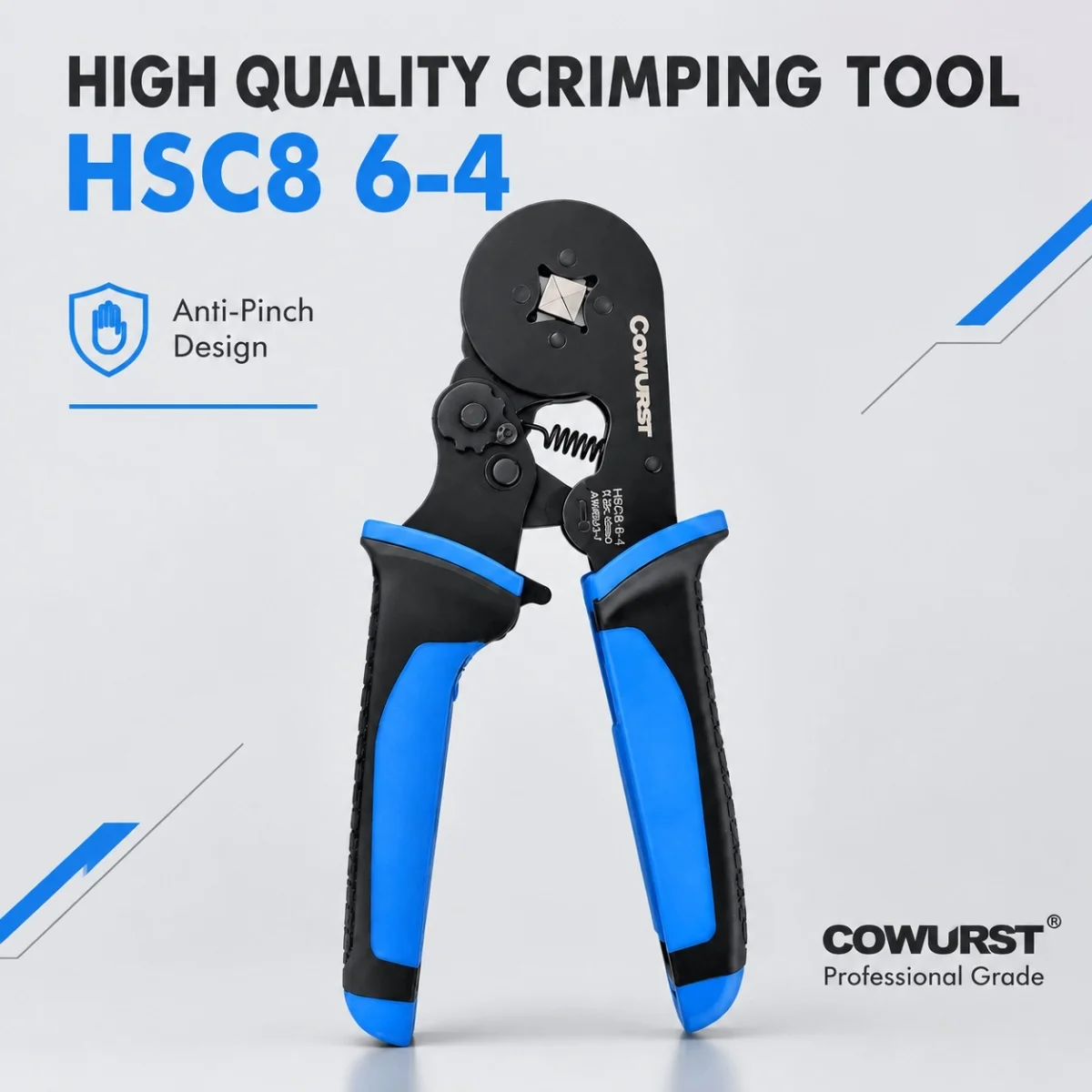 HSC8 6-4 Ferrule Crimping Tool Anti-Pinch Self Adjust Ratchet Crimper 0.25-10mm² Wire End Terminal Crimp Pliers