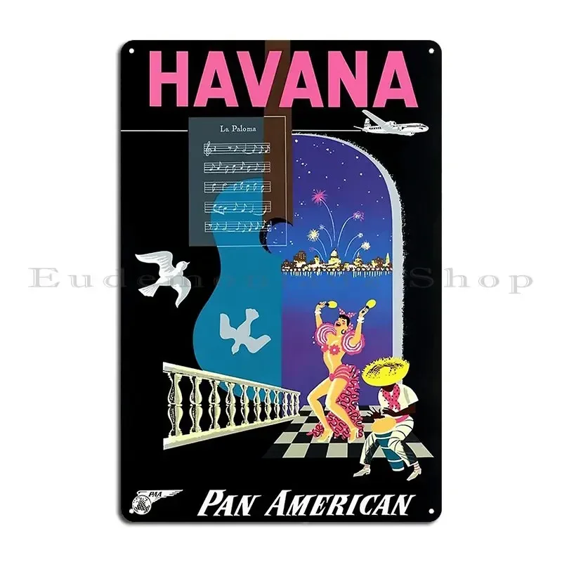 Havana Travel Metal Plaque Poster Cinema Garage Design Garage Create Tin Sign Poster