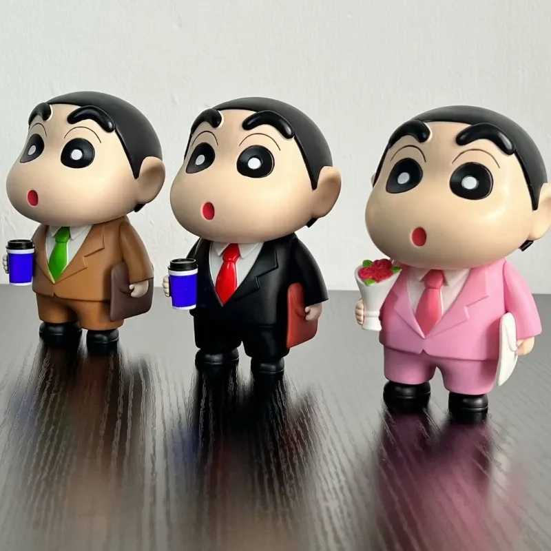 Crayon Shin-chan Nohara Shinnosuke office worker worker holding flower Shin-chan anime hand model ornaments