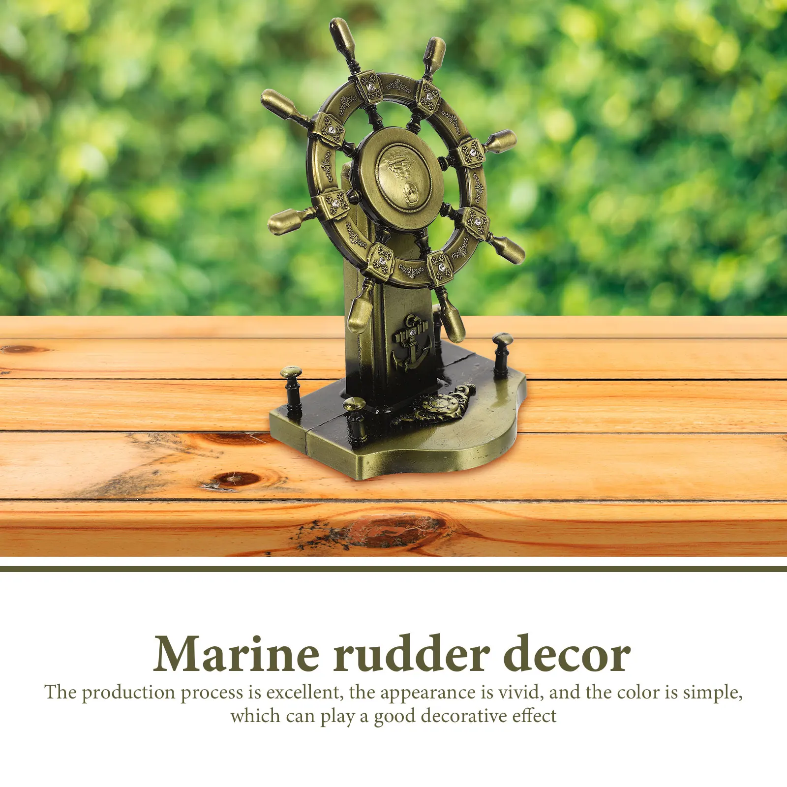 

Retro Rudder Ornaments Vintage Marine Decor Nautical Table Statue Home Desktop Decorative Model Safe Material Compact