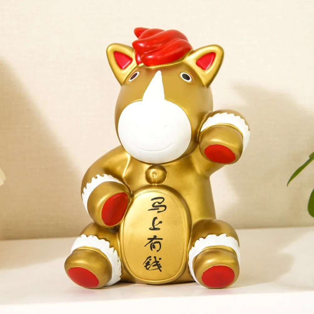 

Practical Animal Horse Piggy Bank Zodiac Theme Good Luck Horse Money Jar Gold Decorative Coin Saving Box Festive Occasions