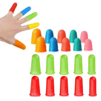 นิ้วยางธรรมชาติขนาด5/20ชิ้นฝาครอบท่อไอเสียปลายนิ้วหลากสีสำหรับปักถุงมือกันลื่นตัวป้องกันนิ้วแบบถัก