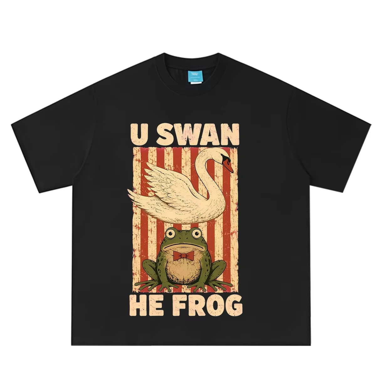 U Swan He Frog Funny Frog Meme T-shirt Men Women Short-sleeved Cotton Loose Casual Cotton T-shirts Fashion Oversized T-shirts