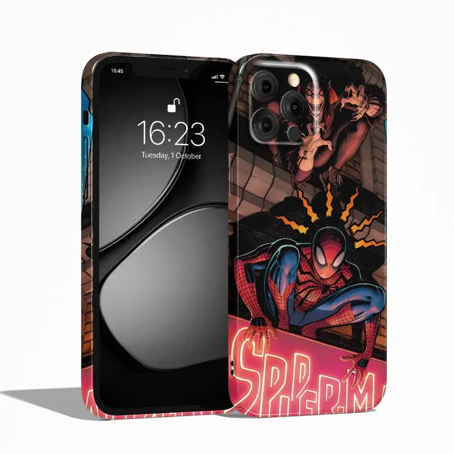 Marvel Spiderman Escalada Funda rígida para teléfono para iPhone 13 15 Plus 14 XR 16 Pro Max X 12 11