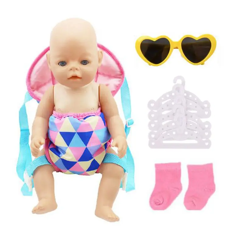 

Kawaii 10 Items / Lot Kids Toys =1 Suspenders +Random 1 Sunglasses 1 Socks 5 Hangers 18 Inch Doll Accessories For American Girl