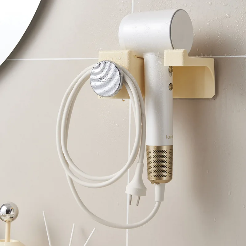 

New Hair Dryer Holder Wall Bathroom Shelf Without Drilling Plastic Hair Dryer Stand with Storage Box Toilet Blower Holder Shelf