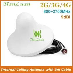 2G 3G 4G LTE Ceiling Antenna 2700MHz Dome Omni Directional Internal Antenna with 3m Cable for Cellular Signal Repeater Booster