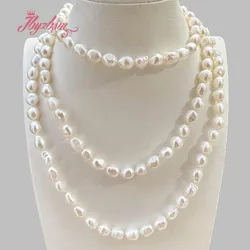 Natural Freshwater Pearl Stone Beads Fashion Style Handwork Not Button For Woman Christmas Gift Pearl Necklace