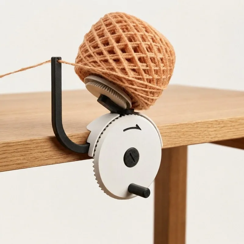 Desktop Clip-on Hand-cranked Wool Winder 3D Printing Handicraft