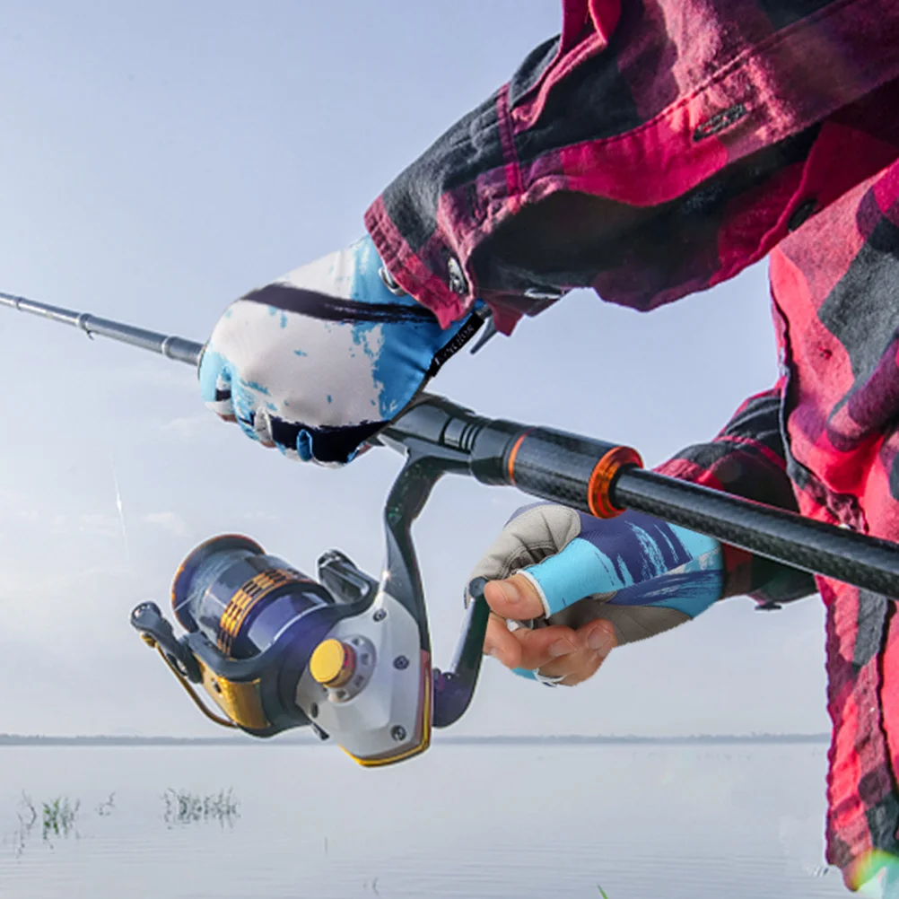 1Pair Outdoor Anti-Skid Breathable Half Finger Gloves Cycling Fitness Quick-Dry Riding Gloves Polyester Mittens